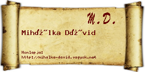 Mihálka Dávid névjegykártya